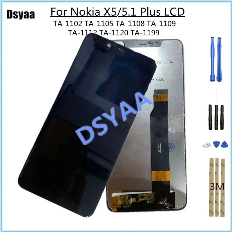 Для Nokia X5 5,1 Plus lcd TA-1102 TA-1105 TA-1108 TA-1109 TA-1112 TA-1120 TA-1199 TA-ЖК-экран дигитайзер сенсорный экран