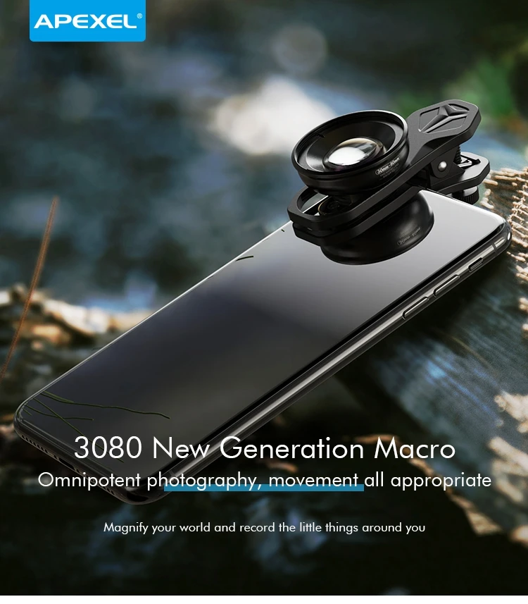 APEXEL 30 80 мм Супер Макро объектив фотокамера HD оптический макрообъектив для iPhone 7 8 XR