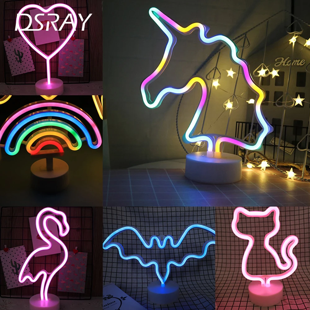 Details about  / LED Neon Sign Poster for Desktop Decoration Night Light Unicorn Lamps Habitacion