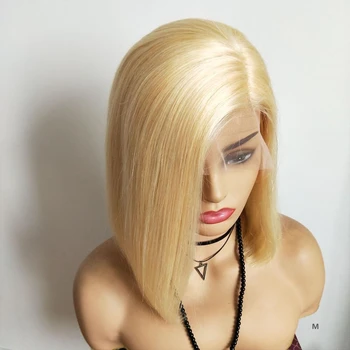 

Ombre T 613 Color BOB Wig 130% Lace Front Human Hair Wigs Brazilian Remy Straight BOB Hair Transparent Lace Pure Blonde Wig