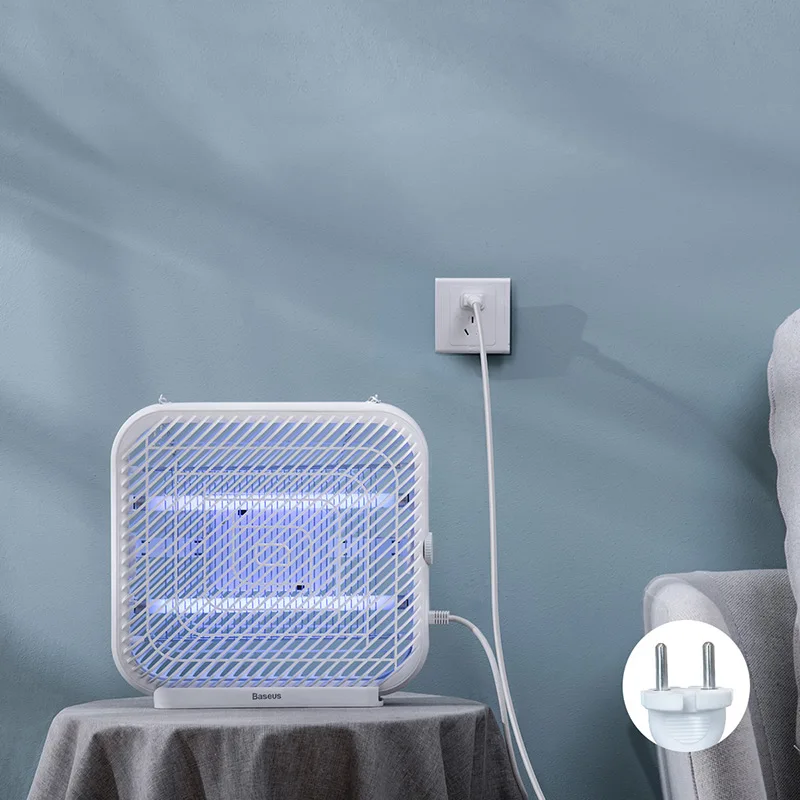 Baseus USB Powered УФ-светильник, лампа от комаров, светодиодный, электрический, Противомоскитный, для дома, ловушка от насекомых, для уничтожения, светильник для настенного рабочего стола - Цвет: EU Plug
