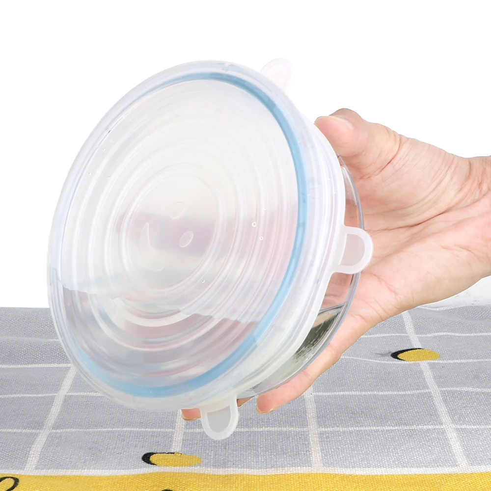6 шт многоразовые силиконовые растягивающиеся крышки пищевая обертка миска крышка горшка консервантная пленка пластиковая упаковка