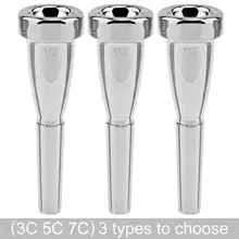 

3C 5C 7C Silver Trumpet Mouthpiece Gold Plated Bullet Shape for Yamaha Bach Conn and King Trumpet Musical Accessories