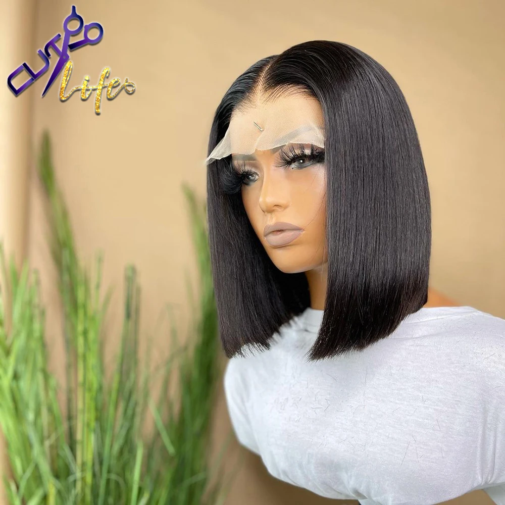 Short Bob Wig Ombre 13x4 Lace Front Wig Honey Blonde Brazilian Human Hair Lace Part Wigs For Black Women 4x4 Closuure human hair wig lace front wigs