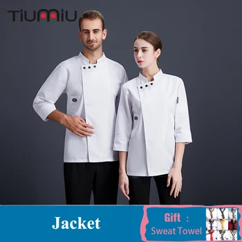 

High Quality Chef Uniform Long Sleeve Chef Jacket Restaurant Kitchen Hotel Canteen Bakery Food Service Chef Waiter Costumes