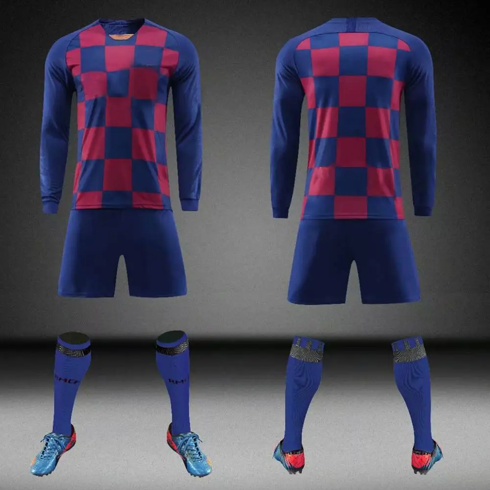 

19-20 men's football jersey long-sleeved jersey suit men's soccer training uniform children's football sportswear sports suit