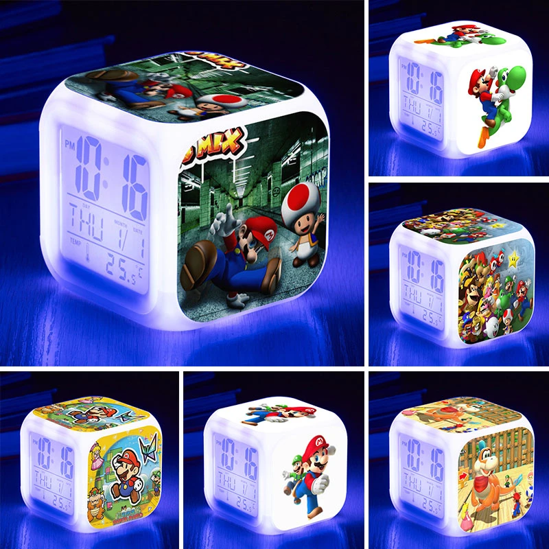 スーパーマリオアクションフィギュア クールなおもちゃ Led目覚まし時計 子供用ライト 誕生日プレゼント Aliexpress Toys Hobbies