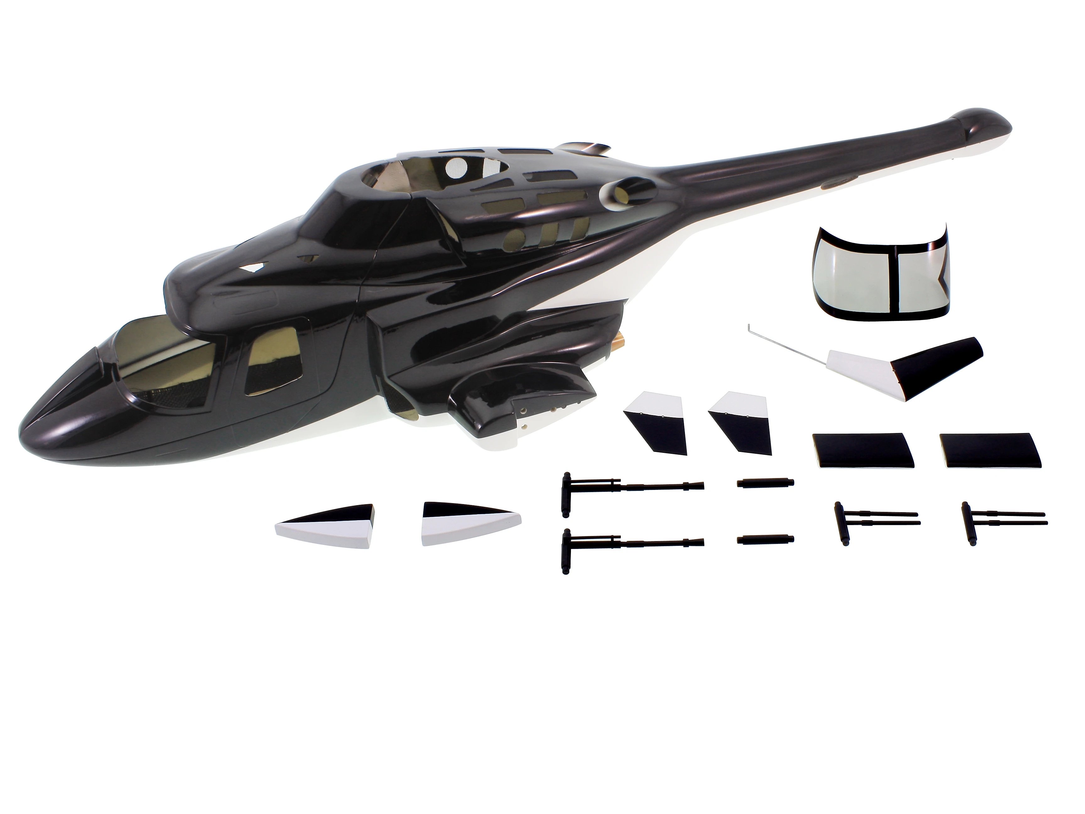 Airwolf 500 Размер весы Фюзеляж Для Bell 222 TREX 500E вертолет с втягивающимися и