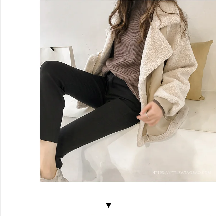 AreMoMuWha новая зимняя новая свободная меховая одна Превосходная куртка Женская длинная секция имитация овечьей шерсти мотоциклетная Женская куртка smh52