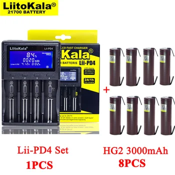 

2020 LiitoKala Lii-PD4 Battery Charger for 3.7V 21700 26650 Li-ion 1.2V AA aaa NiMH + HG2 18650 3000mAh Rechargeable batteries