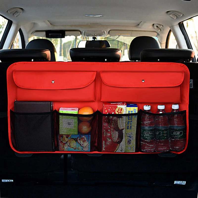 

Auto Tissue Boxes Stowing Tidying Trunk Backseat Box Multi Pocket Car Organizer Interior Accessories Back Seat Storage Bag Net