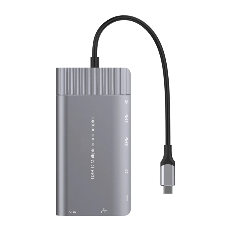 Горячая USBC до 1000 м Rj45 гигабитный Ethernet концентратор HDMI 4K VGA SD 3,5 мм аудио PD Зарядка Тип C док-станция для Macbook Galaxy S8 S9 S10 Dex