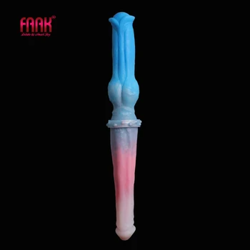 FAAK 15.7 lnch Long Double Dildo Smacaron Color Large Knot Penis Animal Horse Dog Dildo Lesbian Erotic Toys Anal Plug Sex Shop 1