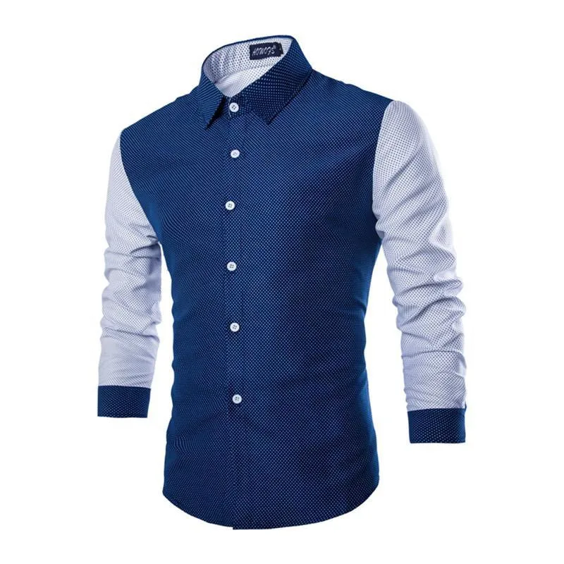 Для мужчин s Повседневное Slim Fit Хлопок Футболки в крапинку модная шить Цвет с