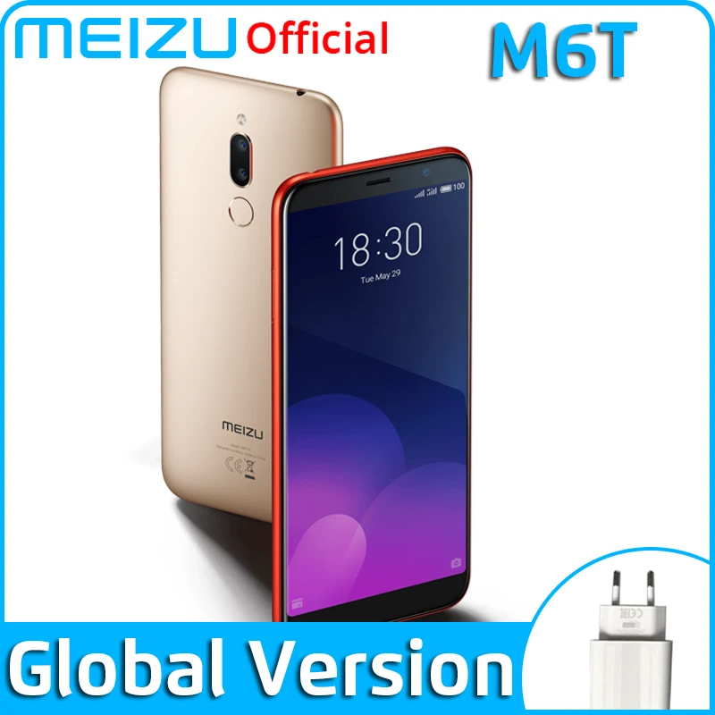 Global Version Meizu M6T 2GB 16GB 3GB 32GB Mobile Phone MTK6750 Octa Core 5.7" 18:9 Full Display 3300mAh Battery Fingerprint ID