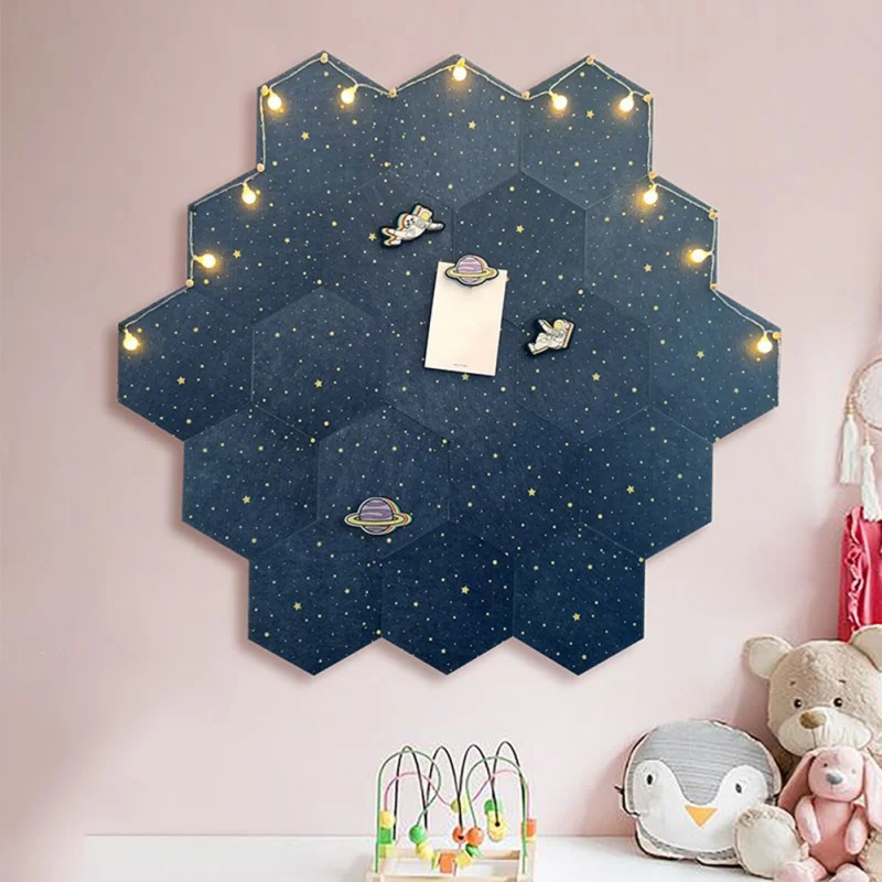 19 x 22cm Felt Hexagon Starry Sky Background Board DIY Puzzle Photo Household Message Home Decoration Salon | Дом и сад