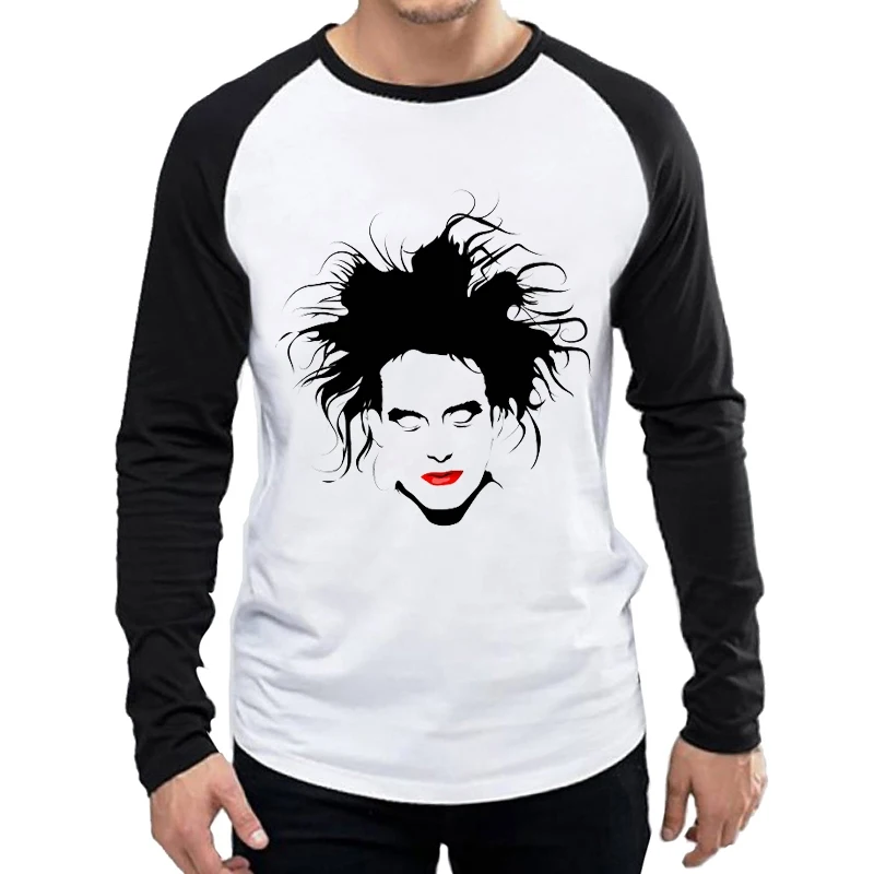 The Cure T-Shirt Long Sleeve Male Band The Cure Logo T Shirt Tops Tees tshirt White Color Full Sleeve The Cure T-shirt