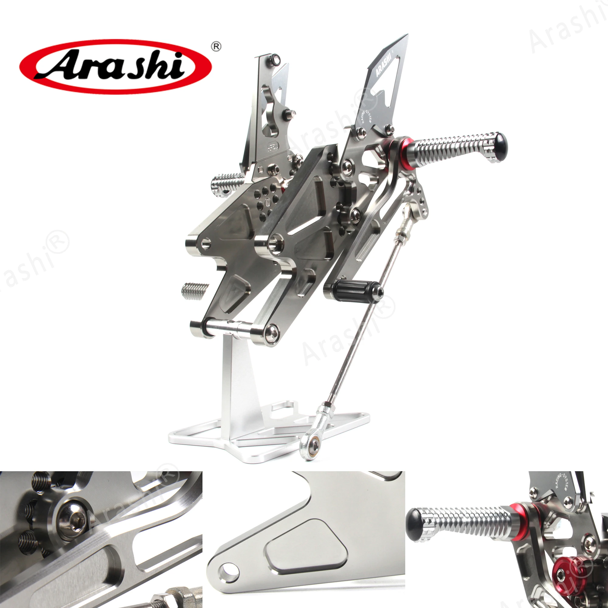 

Arashi For YAMAHA MT03 MT25 2015 - 2017 Non-U.S.model CNC Adjustable Footrest Foot Pegs Rider Rear Sets MT 03 25 2016 Silver