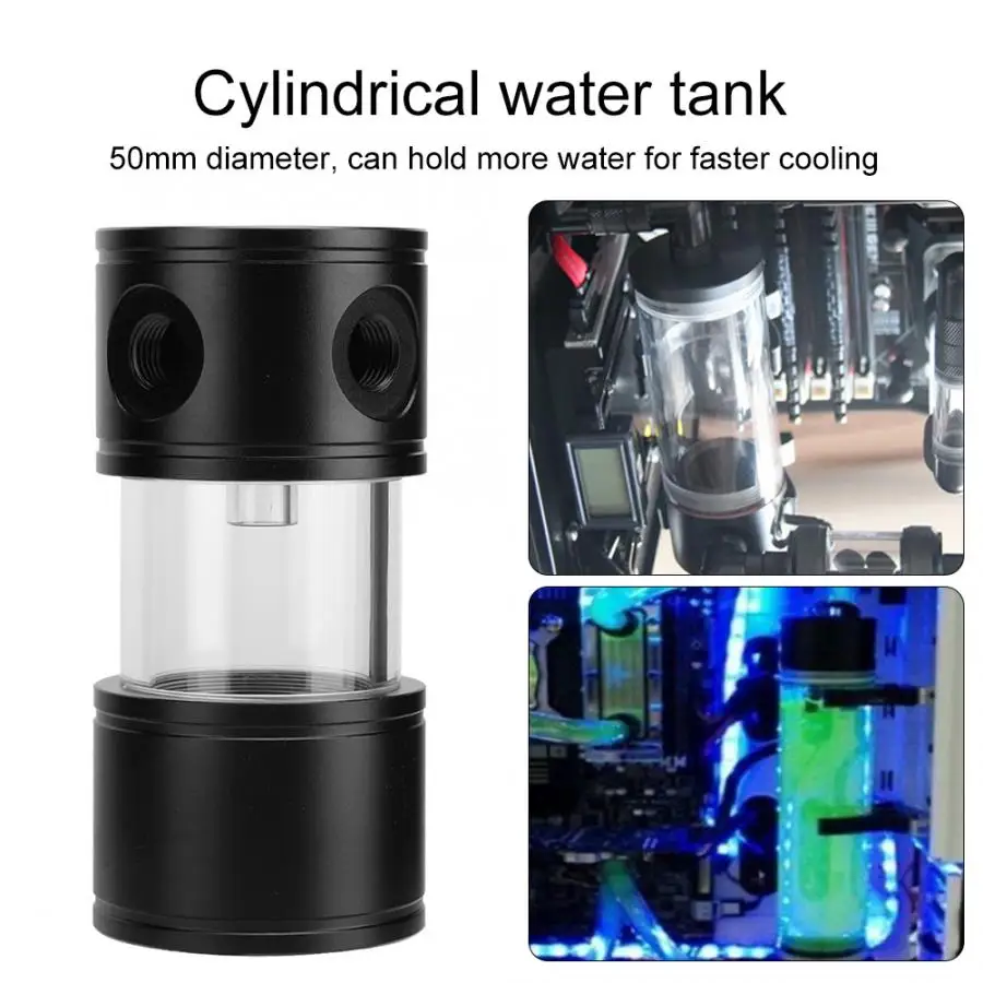 YSX-5DC 50 мм компьютерный резервуар для воды компьютер водяного охлаждения ПК охладитель бак G1/4 резьба для DIY компьютера