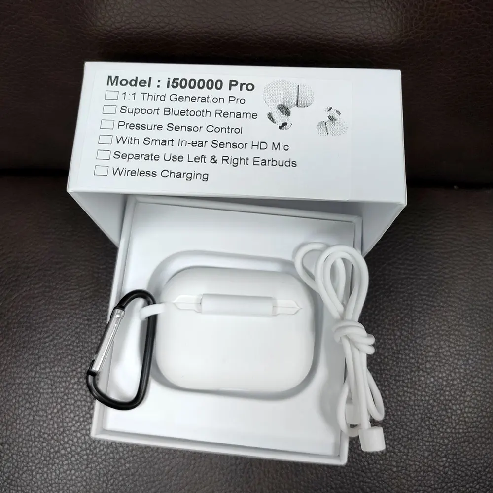 White case 1:1 Air 3 Датчик давления беспроводные наушники i500000 Pro Tws Bluetooth наушники H1 чип Pk i100000 i200000 tws - Цвет: White case