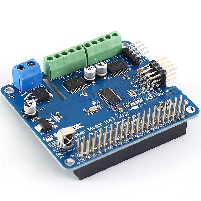 

A7-- Servo Motor Driver Module Robot Shield Raspberry Pi 3B+/3B Stepper Motor HAT