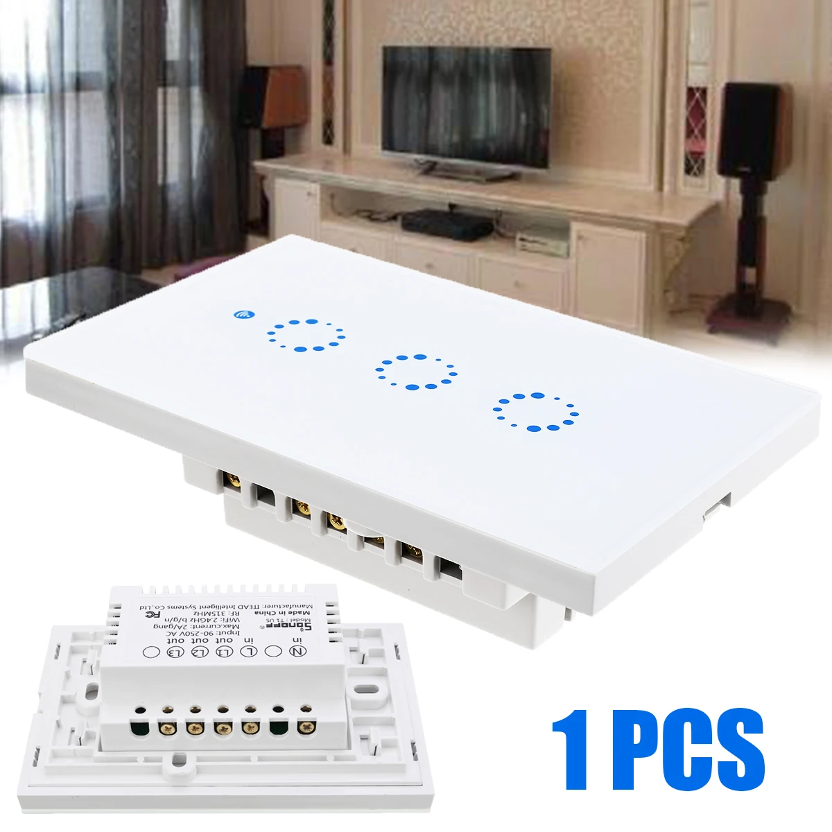 Sonoff T1 US 3Gang 1/2/3 смарт сенсорный светильник настенный выключатель Панель переключатель Wi-Fi пульт для Управление бытовые электрические переключатели - Цвет: Sonoff T1 US 3Gang