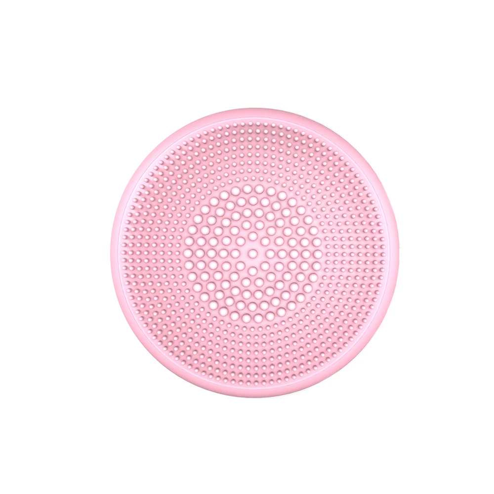 pink Силиконовая щетка для чистки лица, мини Ультразвуковая электрическая Массажная щетка, отшелушивающая угри, инструменты для мытья кожи - Цвет: pink