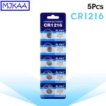 

5Pcs CR1216 3V Lithium Button Battery 1216 DL1216 BR1216 ECR1216 5034LC LM1216 Coin Cell Batteries 3 V Li-ion Bateris for Watch