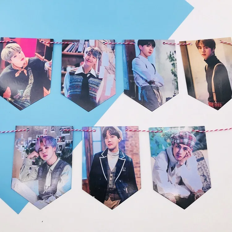 

KOREAN Kpop bangtan boys poster GOT7 Hanging Flag decoration Photocard Hanging painting Surrounding Same Paragraph Periphery 7PC