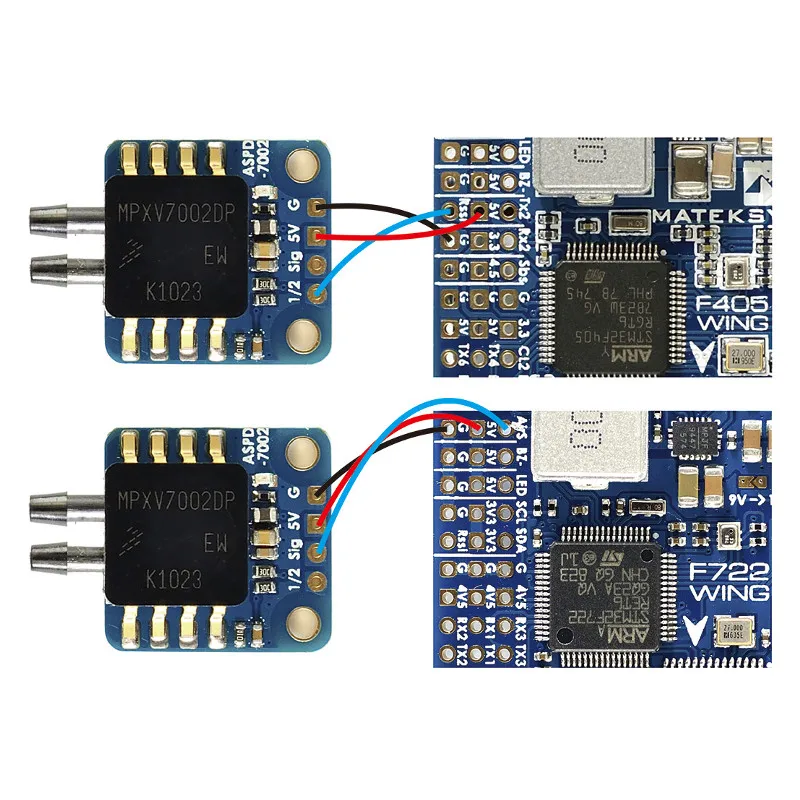 matek System Mateksys аналоговые скорости полета Сенсор ASPD-7002 для Радиоуправляемый гоночный Дрон с видом от первого лица рамка F405 F711 F765 крыло