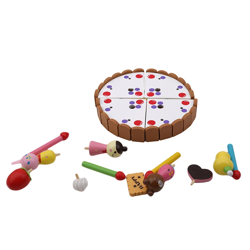 Bolo de Aniversário Brinquedo do Bolo Conjunto de Brinquedo para Crianças Brinquedos para Meninas pc de Madeira Mini Crianças Jogar Infantis Clássico Fingir Meninos 1 11 High Quality Brinquedos e hobbies