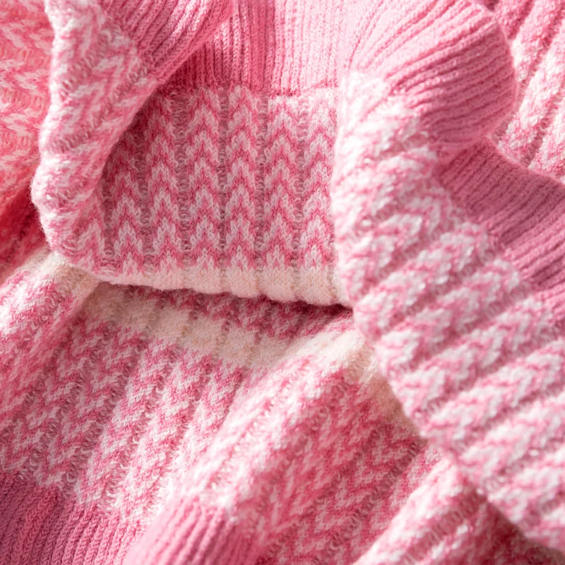 Womens autumn winter wool knit sweater dress turtleneck long sleeve striped sheath pencil sexy dresses pink