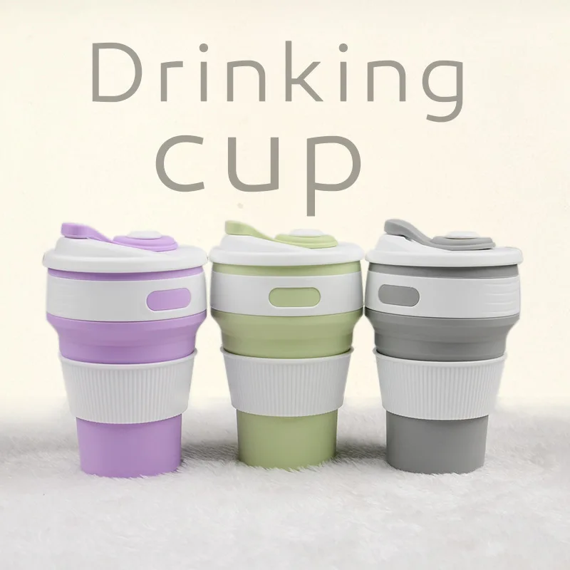 

Hot Models Silica Gel Folding Coffee Cup Travel Outdoor Silica Gel Compression Folding Cup Environmentally Friendly Safe
