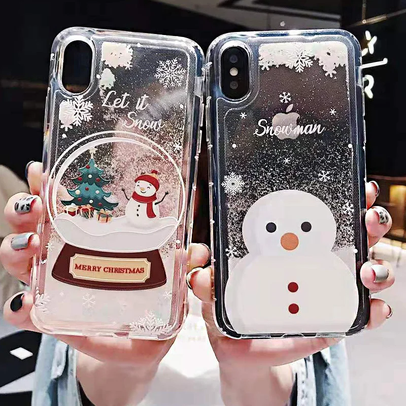 Рождественские блестящие мягкие силиконовые чехлы для iPhone 11 Pro X XR XS Max со звездами