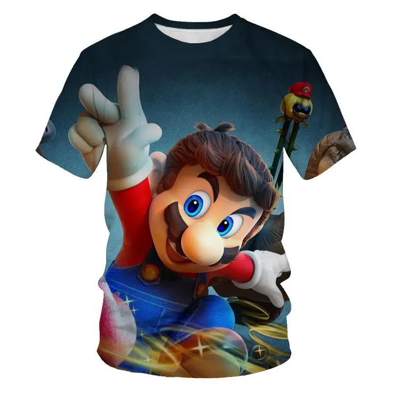 3d принт Super Mario Bros. Одежда с героями мультфильмов; модная футболка с принтом Марио Одиссея; футболки для мужчин и женщин; красивые с коротким рукавом