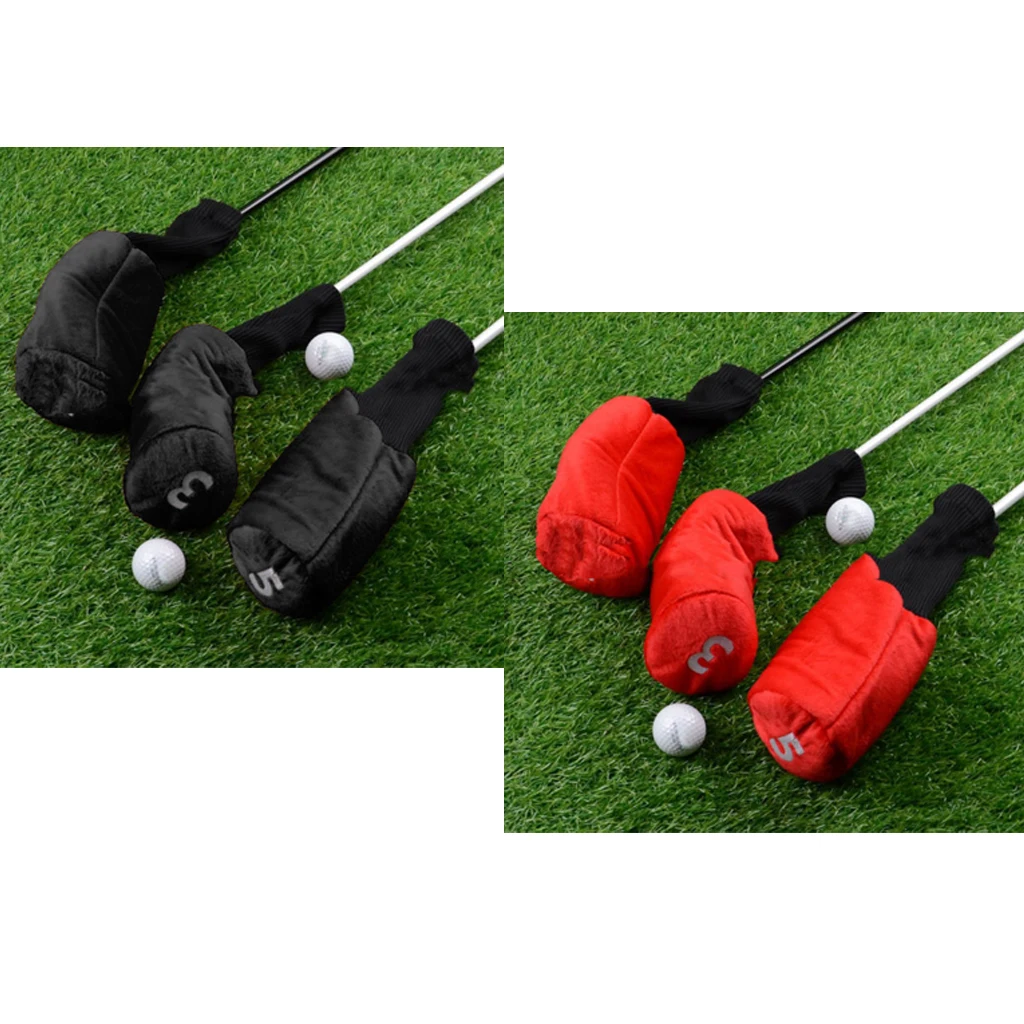 2 Set Long Neck Golf Club Head Cover Wood Driver Headcover Sleeve Bag with Number Print (1 3 5) | Спорт и развлечения