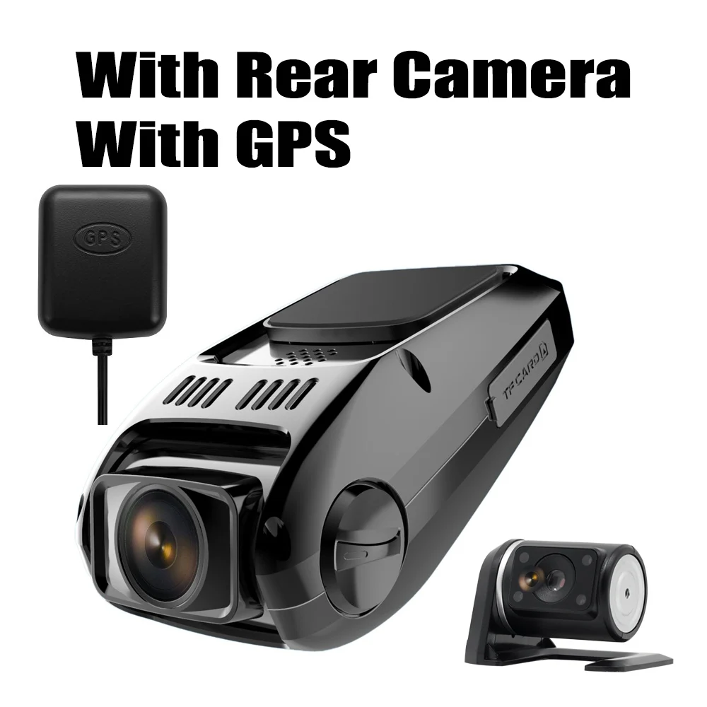 Двойная камера Novatek 96655 чип B40s Plus Автомобильный видеорегистратор Full HD 1080P двойной объектив 170 градусов видеорегистратор B40D - Название цвета: With Rear With GPS