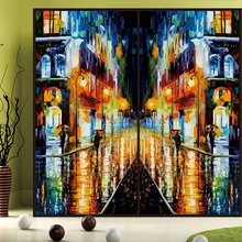 Заказной размер витражная пленка статическая цепляемая перерабатываемая Личная защита ночной уличная пейзаж масляными красками домашний декор 40 см x 100 см