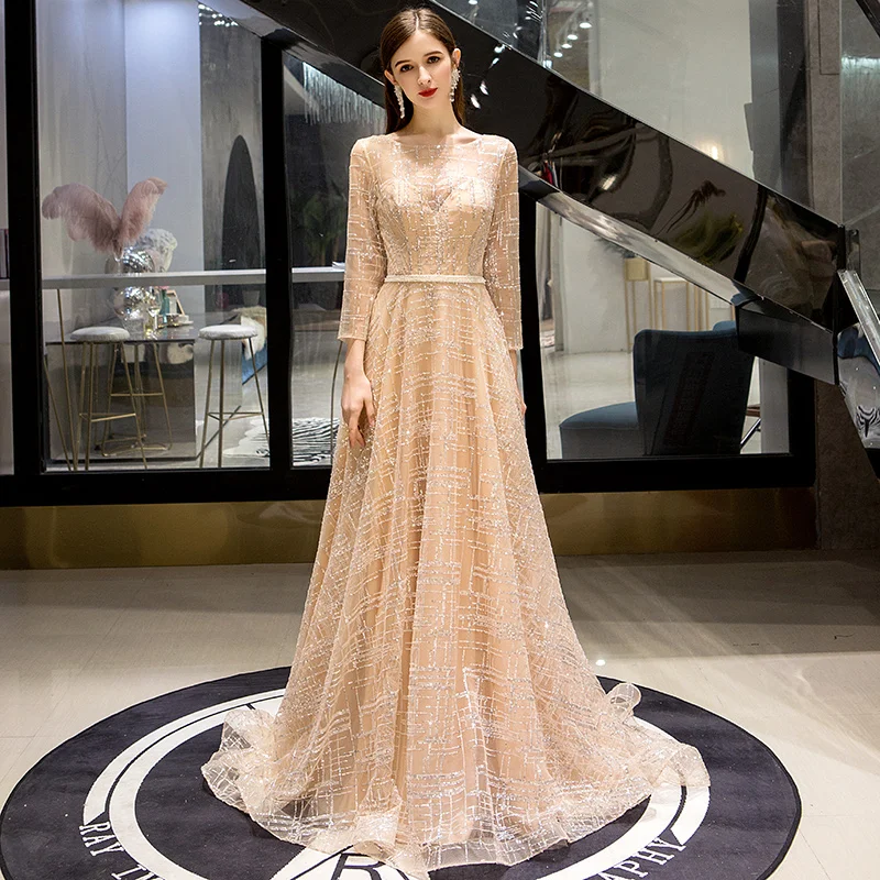 CEEWHY vestido de festa, роскошное вечернее платье с длинным рукавом, вечернее платье Soiree Дубай, вечернее платье с открытой спиной, Длинные вечерние платья