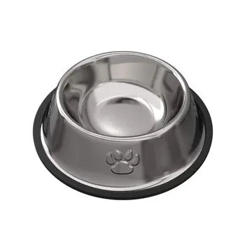 

Stainless Steel Dog Bowl With Footprints Pet Shop Pet Food Bowl 15Cm At The Bottom Pet Food Bowl Pets Gadget Anti-slip Coil