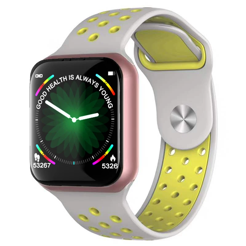new F8 Smartwatch IP67 Waterproof Heart Rate Blood Pressure Women Men Sport Smart Watch S226 Smart Bracelet For Android IOS - Color: F8 Gold Green