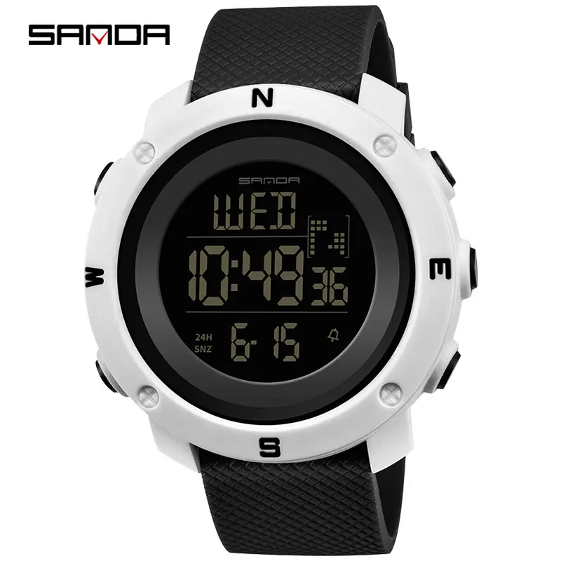 SANDA модные спортивные мужские часы S Shock обратного отсчета светодиодный военные цифровые часы водонепроницаемые часы для мужчин relogio masculino
