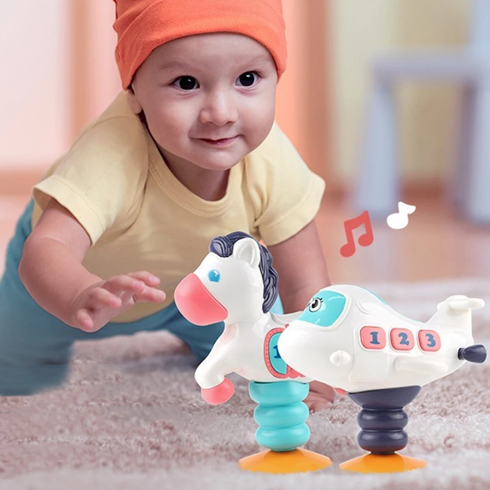 Светодиодный игрушечный питомец, игрушечный пони, самолет, светодиодный, Музыкальная кукла с присоской, Интерактивная развивающая игрушка для детей