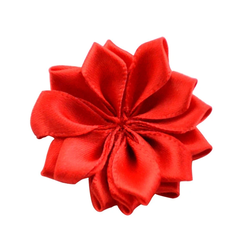 Nishine 1," 10 шт./лот 16 Petaled атлас с розочками лента цветы с жемчужной кнопкой используется для повязка на голову" сделай сам "заколки аксессуары для волос - Цвет: 36-10pcs