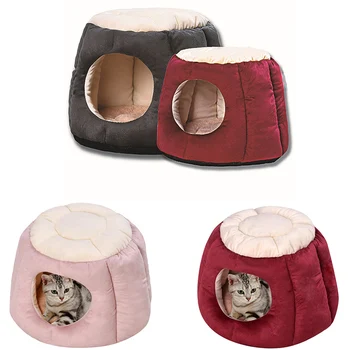 

Warm Kennel Cats House Winter Semi-Closed Pet Nest Cat Sleeping Bag Deep Sleep Cat Tent Cat Bed Small Medium Dogs Pets Home Cave