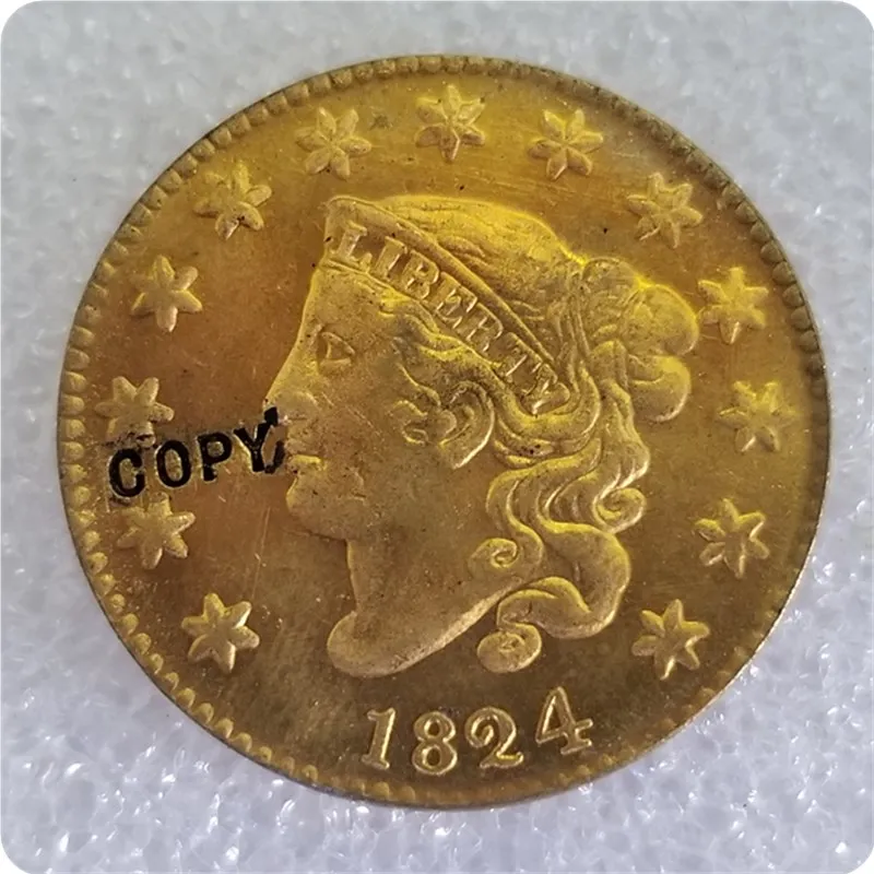 США 1815-1832 коронета головы большие центы имитация монеты - Цвет: 1824