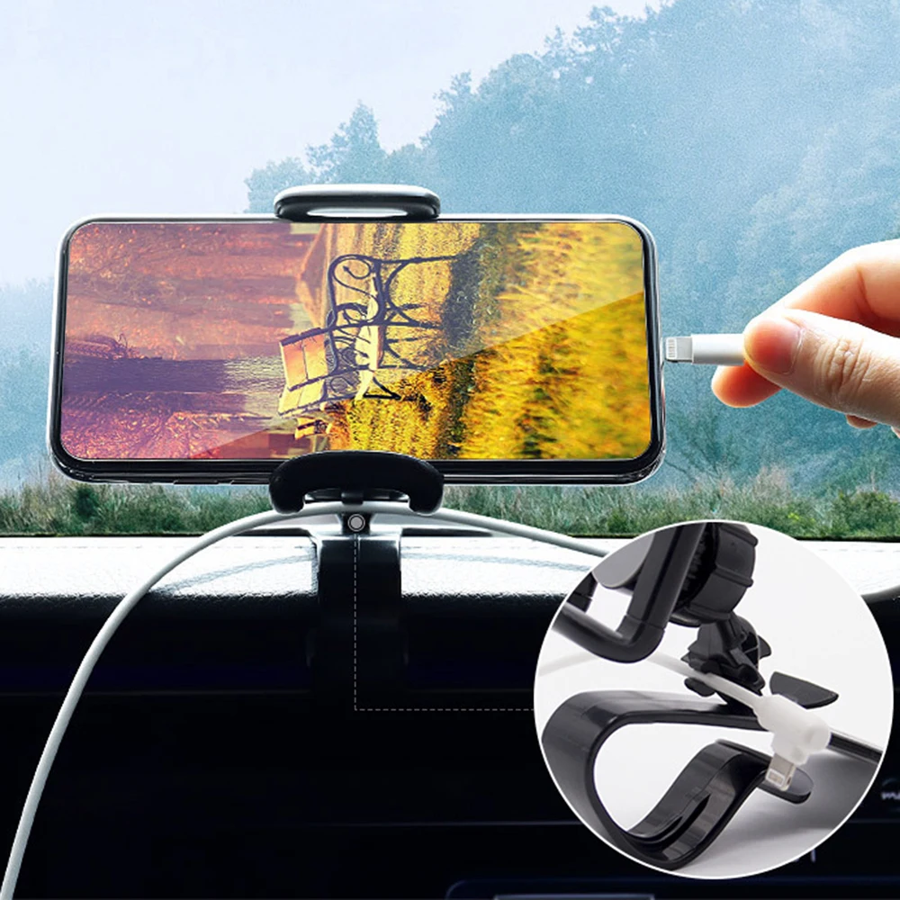 Универсальный автомобильный держатель для телефона, 360 градусов, регулируемый gps-навигатор, зажим для приборной панели, держатель для мобильного телефона