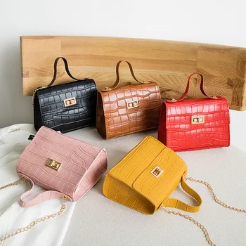 

Solid Color Small PU Leather Crossbody Bags For Women Summer Chain Designer Lady Travel Shoulder Messenger Handbags