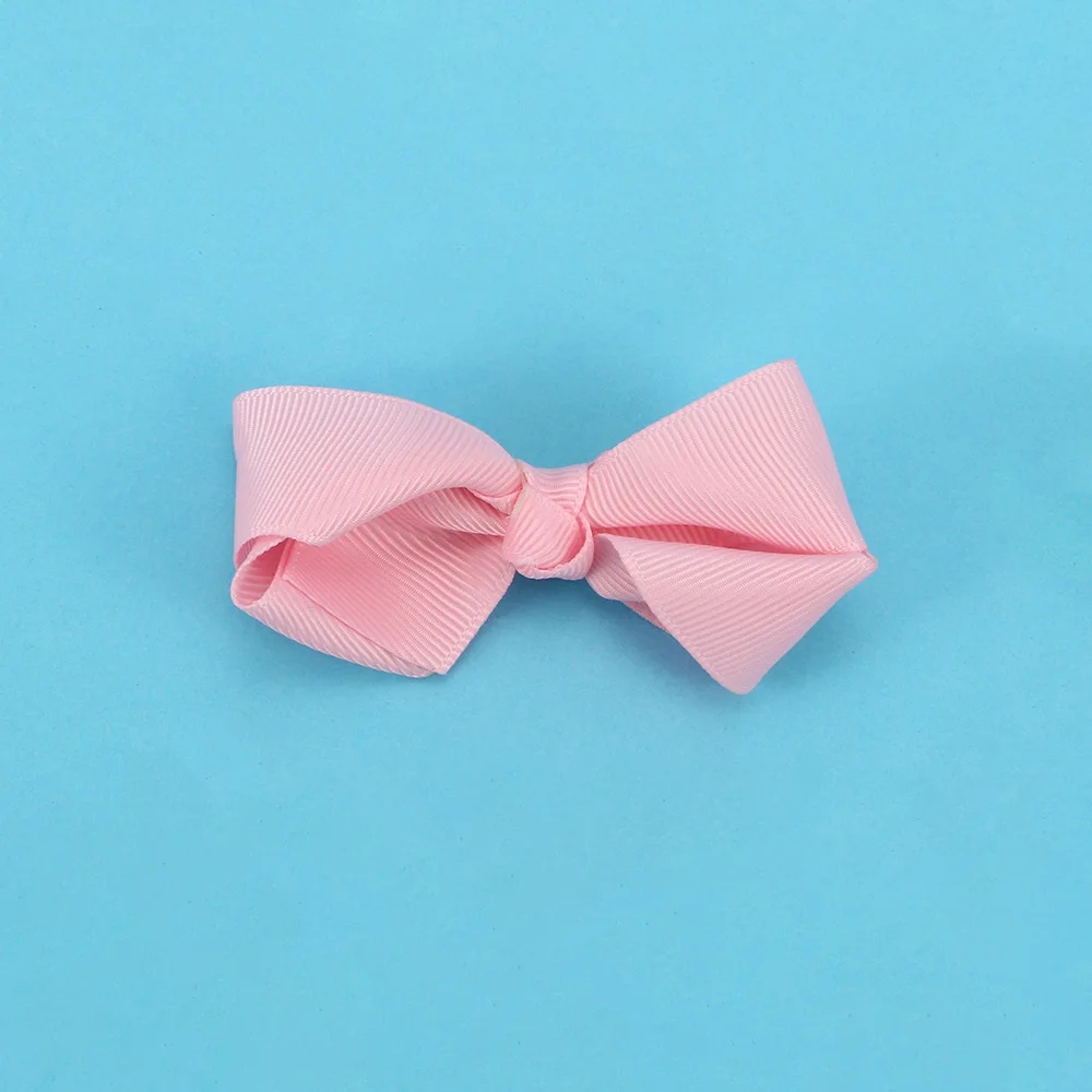 20Pcs/Lot Girls Grosgrain Ribbon Bow Hair Clips Simple Pure Color Bowknot Kids Hairpins Hair Grips Baby Hair Accessories