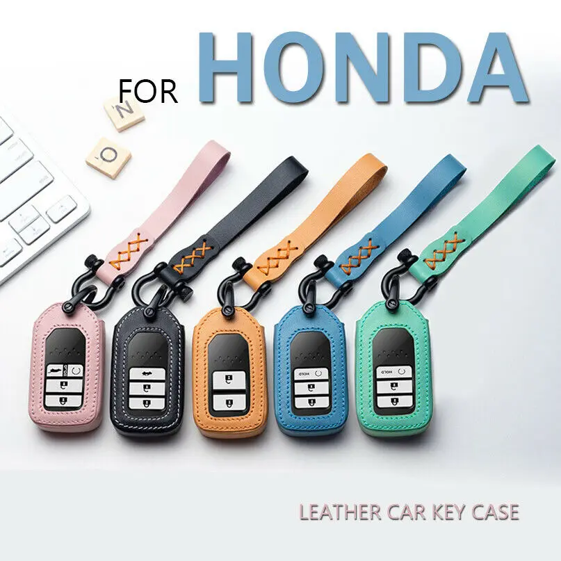 Модный чехол для ключей автомобиля из воловьей кожи с брелком для Honda Accord Civic CRV HRV Pilot Odyssey